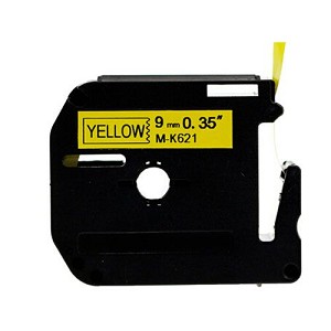 Compatible Brother MK621, M-K621 9mm Black On Yellow P-Touch Label Tape 