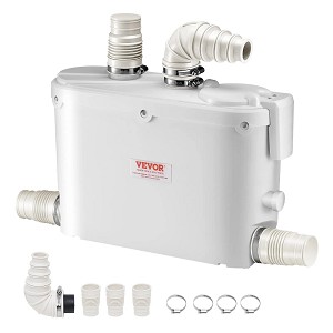 Macerator Pump 500W 29 GPM Flow 26 ft Head Lift for Kitchen Basement Sink 