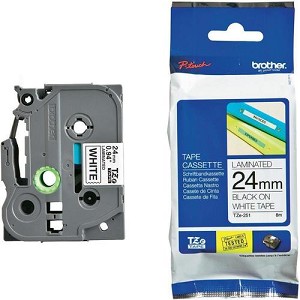 Made by Brother TZe-251 Label Tape, 24mm (0.94"), Black on White, Tape for P-touch 8m (26.2 ft.) 