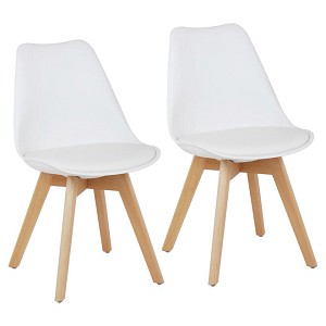 2 Pack Office Guest Chair with Soft Cushion for Waiting Room, Conference and Reception - Moustache - White 