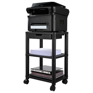 3-Tier Printer Stand with Drawer Mobile Printer Cart with 4 Swivel Wheels - Moustache® 