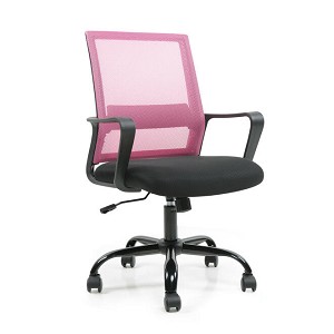 Mid-Back Adjustable Height Ergonomic Task Office Chair with Lumbar Support - Moustache- Grey 