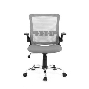  Colorful Mesh Office Chairs with Flip Up Arms, Mid Back - Moustache- Grey  