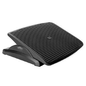  Ergonomic Office Footrest Adjustable Tilt Non-Slip, Black - Moustache 