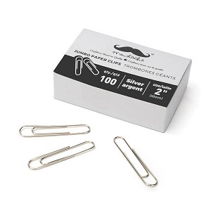 #4 Paper Clips, Silver, 100 pcs/Box - Moustache® - 2" (50mm) 