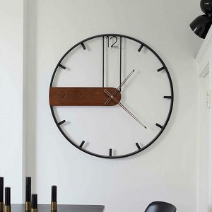 20.9-inch Rustic Retro Vintage Metal Wall Clock, Silent Non Ticking Battery Operated - Moustache® 