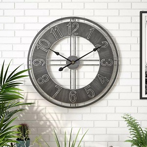 23.6-inch 3D Iron Creative Metal Decorative Rusty Silent Wall Clock - Moustache® 