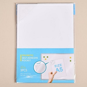 A5 Magnet Self-Laminating Pocket with Strong Adhesive Backing, 3 PCS/Pack - Moustache® 