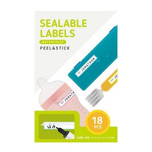 Peel & Stick Waterproof Sealable Labels, 70 x 15mm, 18Pcs - Moustache® 