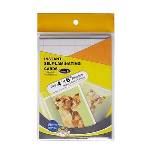 Neat & Professional Instant Self-Laminating Cards for 4" x 6" Photos, 5 Sheets - Moustache® 