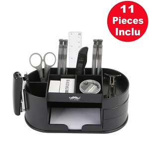 Plastic Desk Organizer, 11 Compartments, Black - Moustache® 
