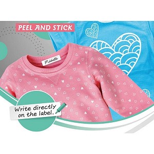 No-Iron Clothing label, Handwrite Only, Washer and Dryer Safe, 45 x 12mm, 36 Labels - Moustache® 