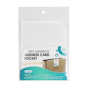 Self-Adhesive Business Card Pockets, 60 x 96mm, 20Pcs - Moustache® 