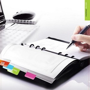 6 Multi-Color Tabs Writable Labels for Bookmarks, Classify Files, 24 Pieces - Moustache® 