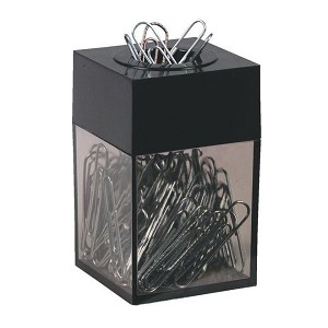 Westcott® Magnetic Paper Clip Dispenser, Black / Smoke 480954 