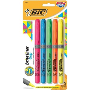 BiC® Brite Liner® Grip Fluorescent Highlighter - Multicolor 