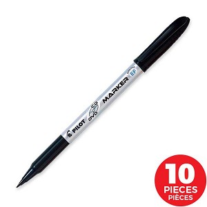 Pilot® BeGreen CD/DVD Extra Fine Tip Black Permanent Marker, 10/Box 750695 