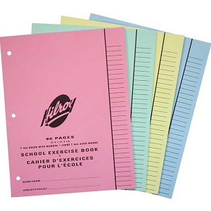 Hilroy Multi-Size Exercise Notebook -8-1/2 x 11" , 80 Pages,7 mm Ruling, Assorted Colours 225276 
