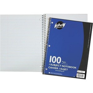 Hilroy 100 Pages Executive Coil 1-Subject Notebook, 10-1/2 x 8", Assorted Colours (13129) 318006 