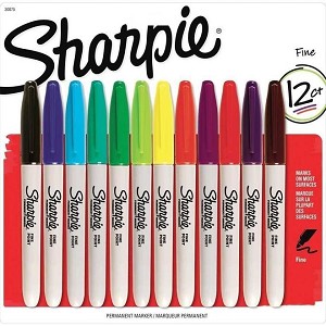 Sharpie® Fine Permanent Markers, Assorted Colors, 12/Pack (30075PP) 234575 