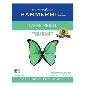 Hammermill Premium Laser Paper, 32 lbs, 98 Bright, Letter, 500 Sheets / Ream 