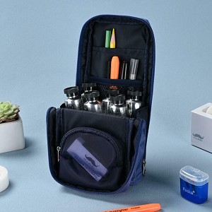 Large Capacity Standing Pencil Case for Office and School Use, Blue 
