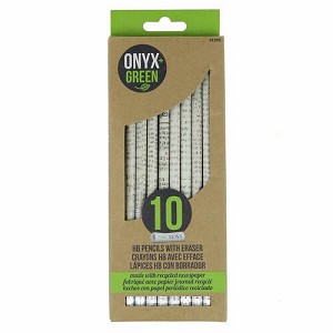 Onyx & Green® Eco-Friendly HB Pencil with White Eraser, Made from Recycled Newspaper Package of 10 