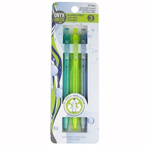 Onyx & Green Eco-Friendly Transparent Mechanical Pencil Made from Recycled PET, 3 pack 