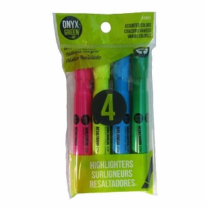 Onyx & Green® Eco-Friendly Non-toxic Highlighter Made from Recycled Plastic 