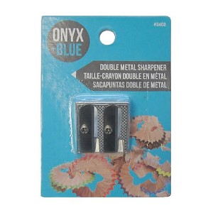 Onyx and Blue Double Hole Metal Sharpener 
