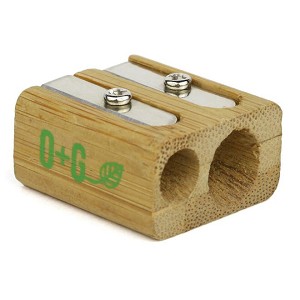 Onyx and Green Eco-Friendly Double Sharpener Made from Bamboo 