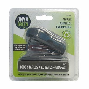 Onyx & Green® Eco-Friendly Mini Stapler, 1000 Staples, Smoke 