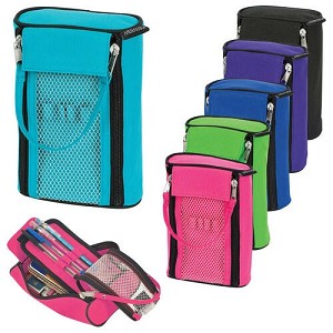 MERANGUE 2-zipper Tote Pencil Case, 7 7/8″ x 4 ¾” x 2 ¾”-1 pack 