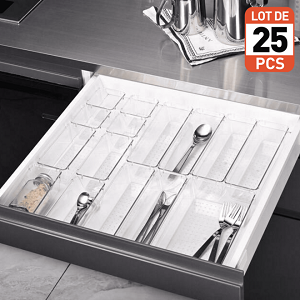 Drawer Organizer 25 PCS Bathroom and Vanity Drawer Organizer Trays Storage Bins For Makeup - STORA 