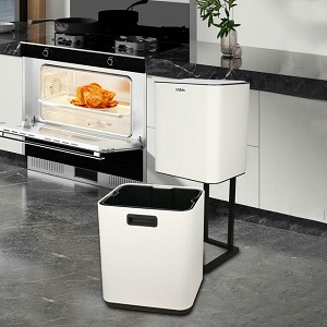 65L Kitchen Trash Can with Lid Classified Recycle Rubbish Bin, 3 in 1 Trash Can - STORA 