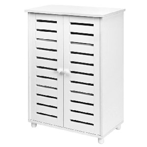 Bathroom Floor Cabinet, Two Door Bathroom Storage Unit with 2 Adjustable Shelves - SortWise® 