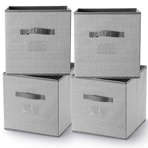 4 Pack Foldable Storage Bins Storage Baskets Collapsible Storage Cubes - SortWise® 