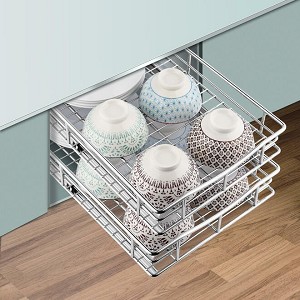 Chrome Finish Storage Pull Out Cabinet Drawer Organizer 18 1/18'' X 11'' X 4 1/8'' - SortWise® 