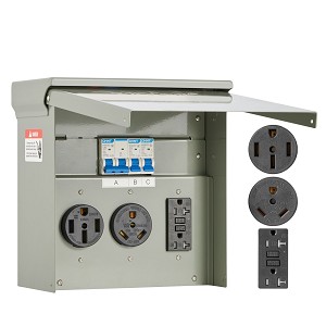 Temporary Power Outlet Panel RV Electrical Panel 20 30 50 Amp Outlet Box 