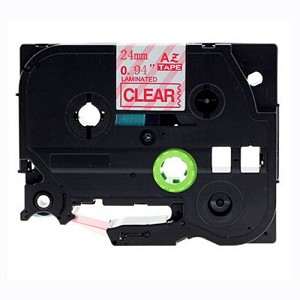 Compatible Brother TZe-152, TZe152 24mm, Length of 8M Red on Clear P-Touch Label Tape 