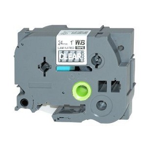 Compatible Brother TZe-155, TZe155 24mm , Length of 8M White on Clear P-Touch Label Tape 