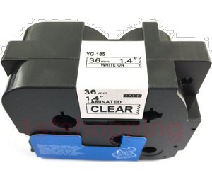 Compatible Brother TZe-165, tze165 36mm , Length of 8M White on Clear P-Touch Label Tape 