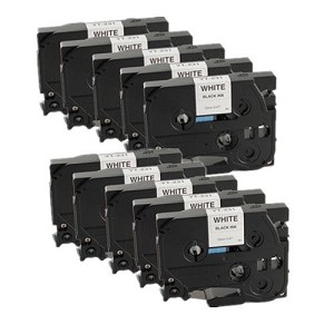 Compatible Brother TZe-231, TZe231 P-Touch Label Tape, 12mm 0.5 Inchx26', Length of 8M, Black on White, 10 Pack 