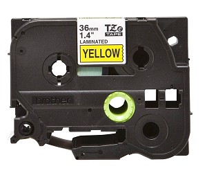Compatible Brother TZe-661, TZe661 36mm (1.5 Inch), Length of 8M, Black on Yellow Label Tape 