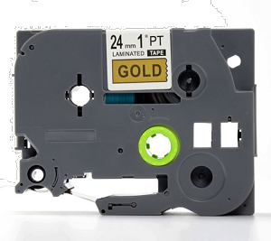 Compatible Brother TZe-851, TZe851 24mm (1 Inch), Length of 8M, Black on Gold Label Tape 