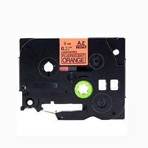 Compatible Brother TZe-B21, TZeB21 P-Touch Label Tape, 9mm (0.375 Inch), Black on Fluorescent Orange 
