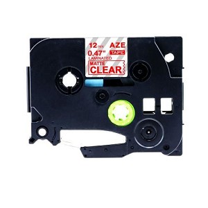 Compatible Brother TZe-M32, TZeM32 P-Touch Label Tape tzem32 , 12mm (0.5 in), Length of 8M, Red on Matt Clear 