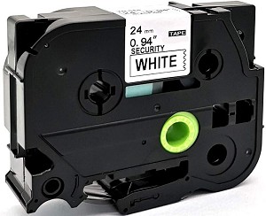 Compatible Brother TZE-SE5, TZESE5 24mm Black on White Security tape for P-touch Length 8m ( 26.2 ft ) 