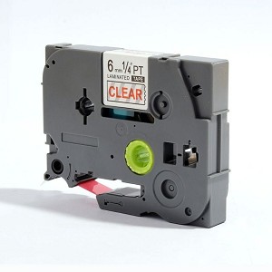 Compatible Brother TZe-112, TZe112 6mm (0.25 Inch), Length of 8M, Red on Clear Label Tape 