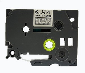Compatible Brother TZe-115, TZe115 6mm (0.25 Inch), Length of 8M, White on Clear Label Tape 